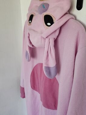 Pink Plush Animal Hooded Kigurumi with Ear Details